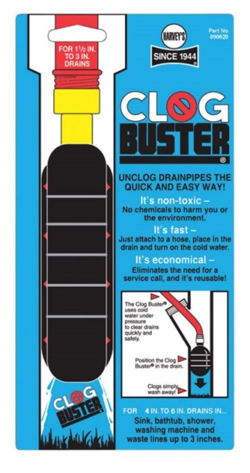 Harveys 090620 Clogbuster Toilet Plunger  4 to 6 in.